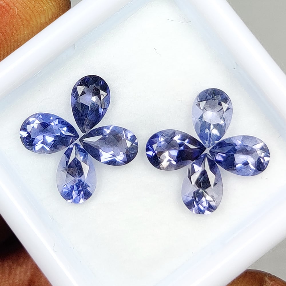 2.37 Ct Natural Iolite Pear Cut Set (1 of 3)