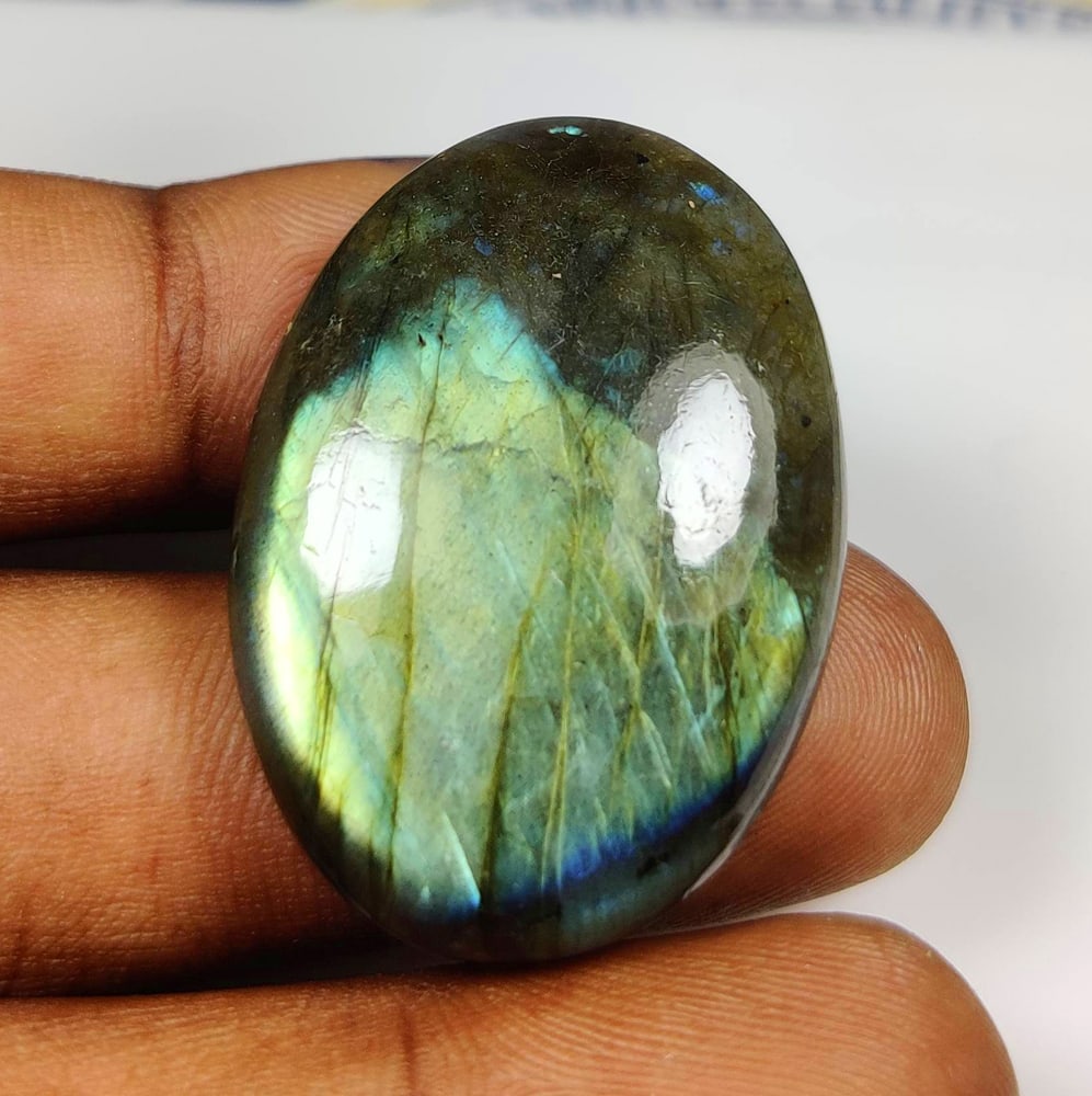 62.12 Ct Natural Blue Shaded Labradorite Oval Cab (1 of 3)