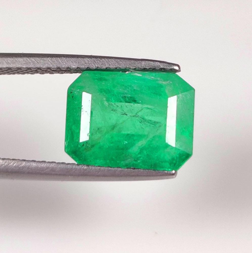 4.07 Ct Natural Zambian Green Emerald Octagon Cut (1 of 2)
