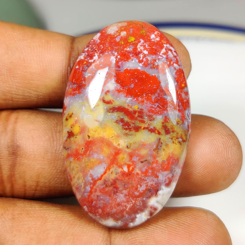 53.31 Ct Natural Jasper Quartz OVal Cab (1 of 2)