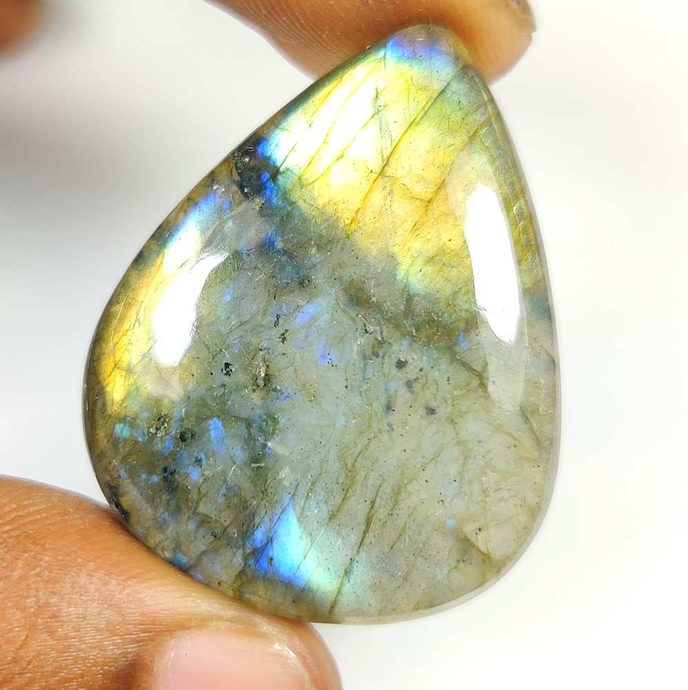 57.50 Ct Natural Blue Shaded Labradorite Pear Cab (1 of 2)
