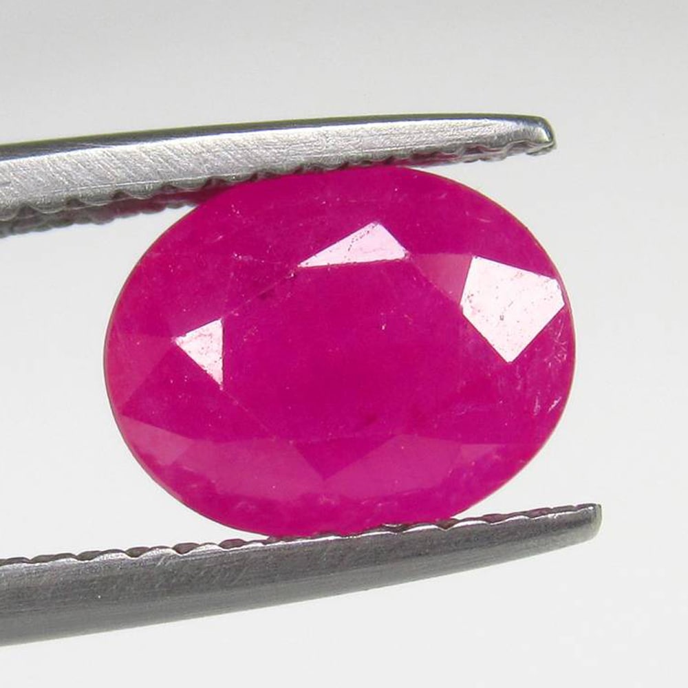 2.25 Ct Natural Pinkish Red Ruby Oval Faceted (1 of 2)