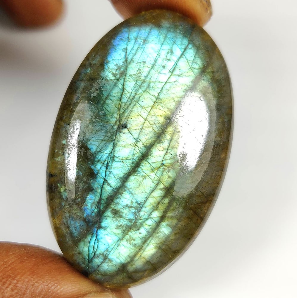 76.37 Ct Natural Blue Shaded Labradorite OVal Cab (1 of 2)