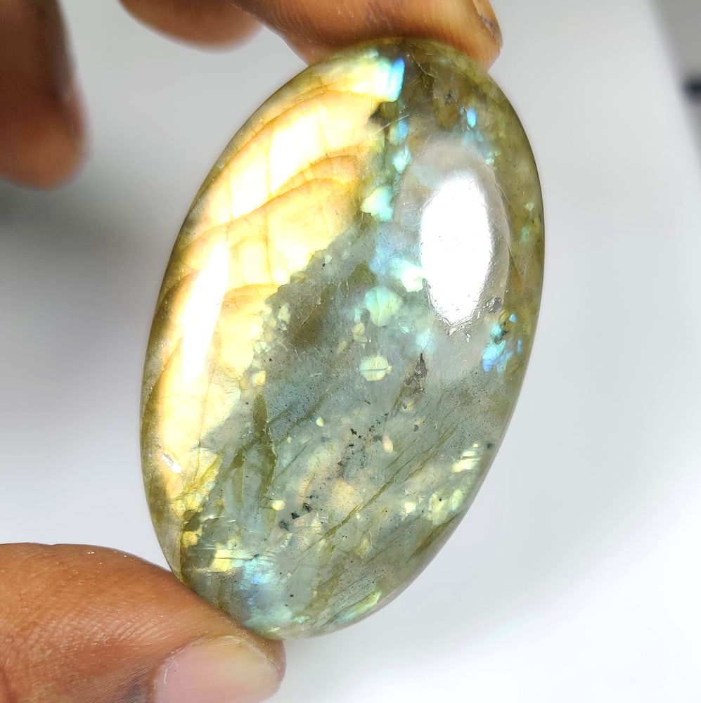 70.32 Ct Natural Blue Shaded Labradorite OVal Cab (1 of 2)