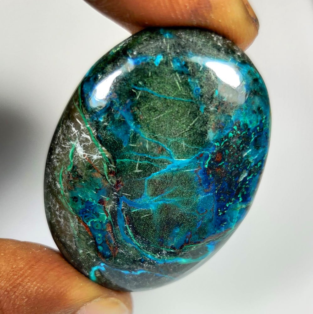 65.11 Ct Natural Chrysocolla Oval Cab (1 of 2)
