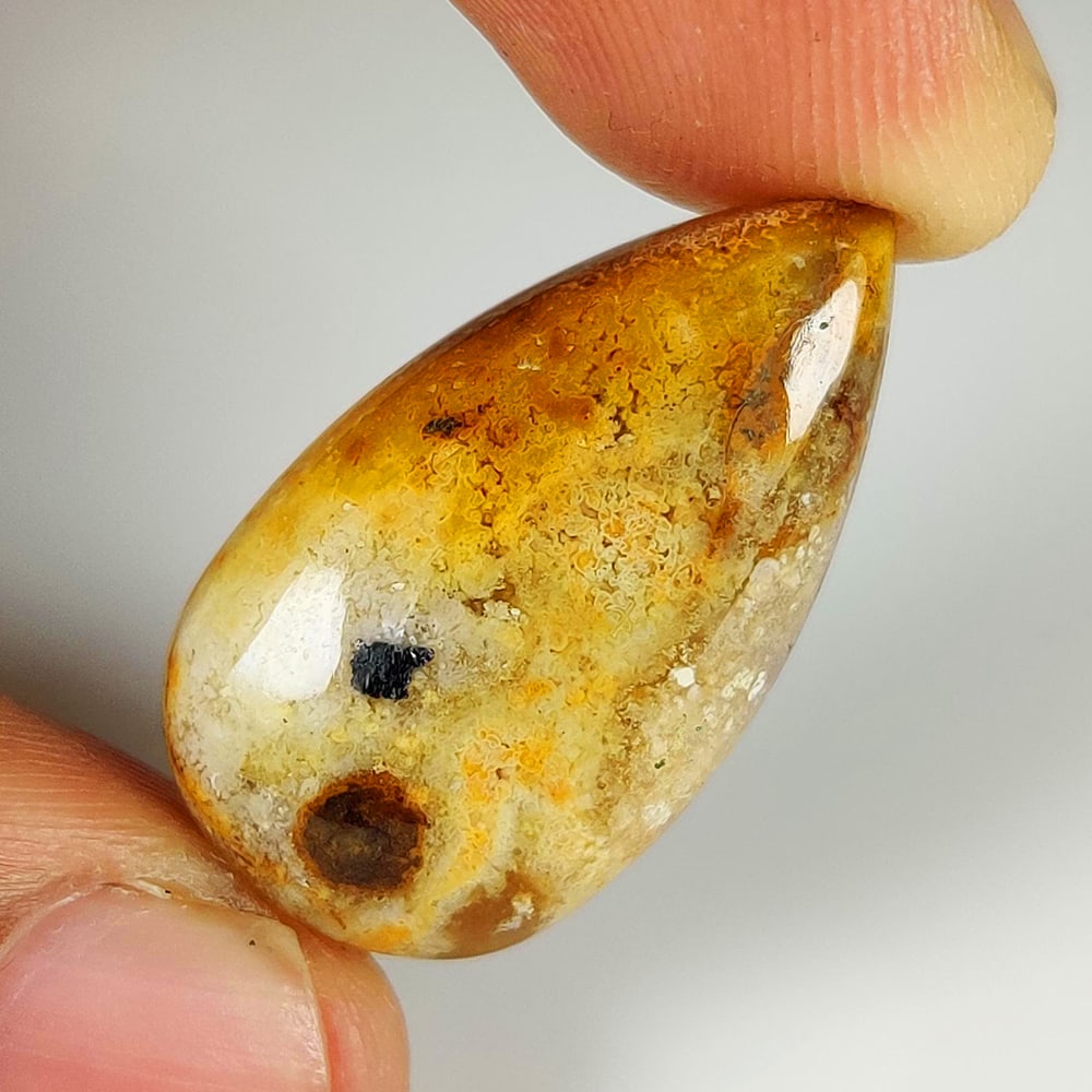 17.24 Ct Natural Picture Jasper Quartz Pear Cab (1 of 2)