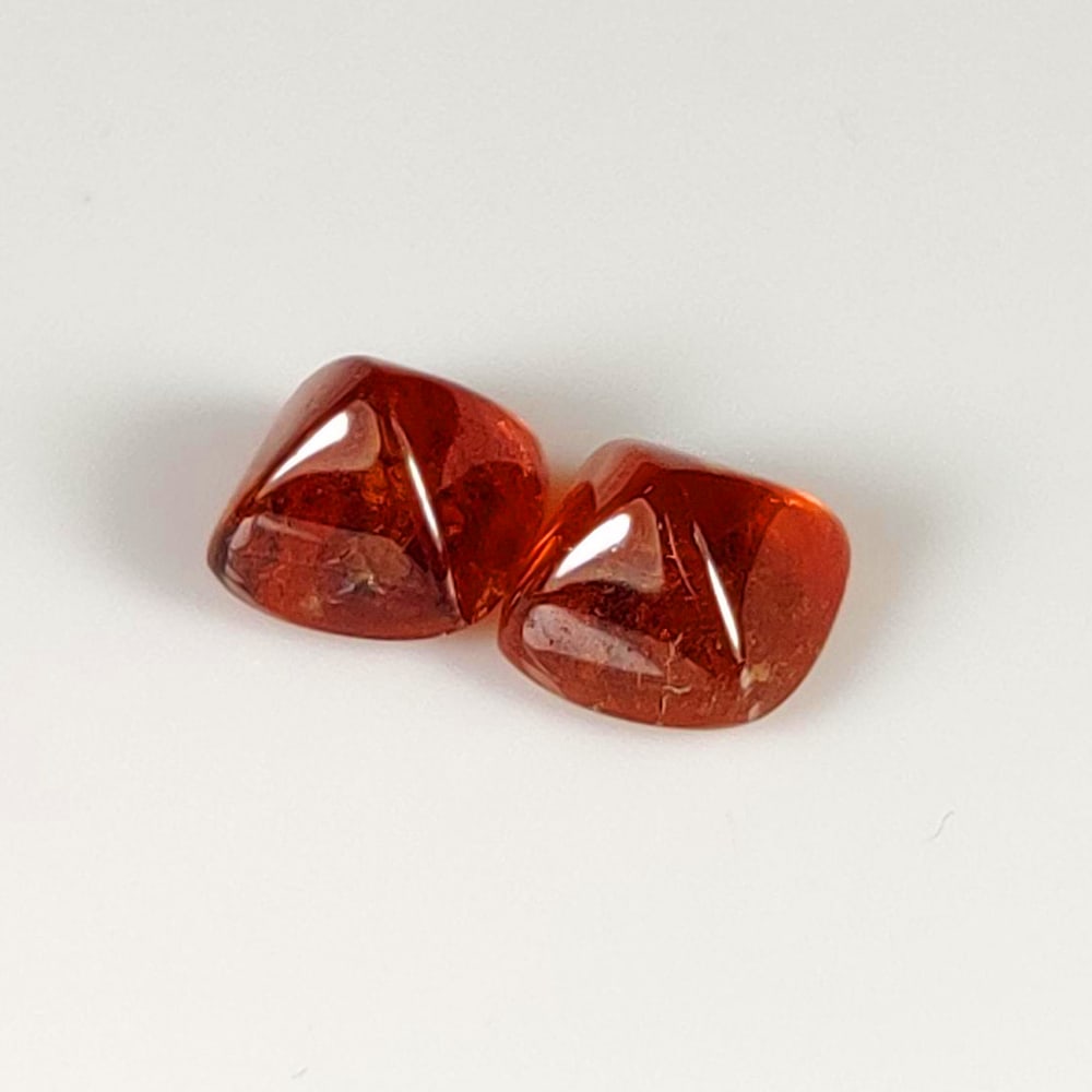 3.33 Ct Natural Orange Hessonite Garnet Sugar Loaf Pair (1 of 2)