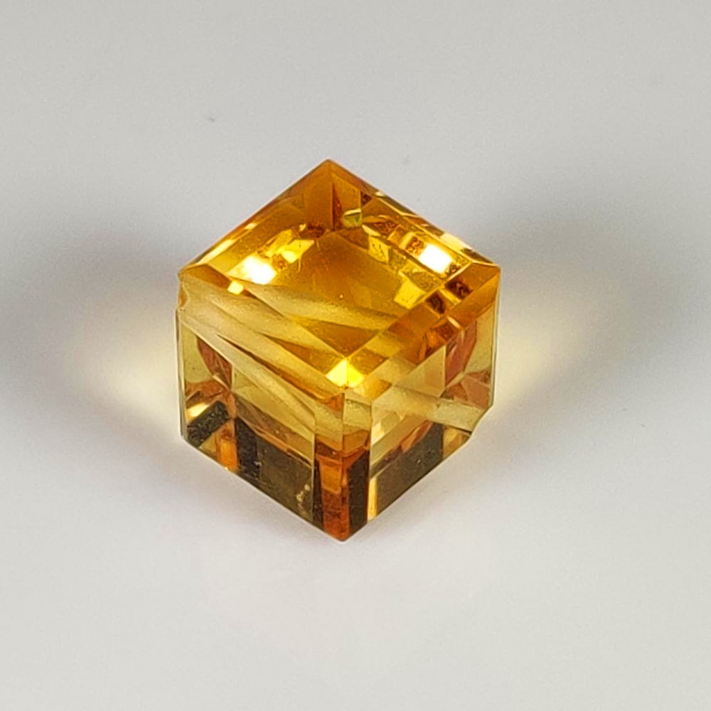 5.82 Ct Natural Yellow Citrine Cube Cut (1 of 3)