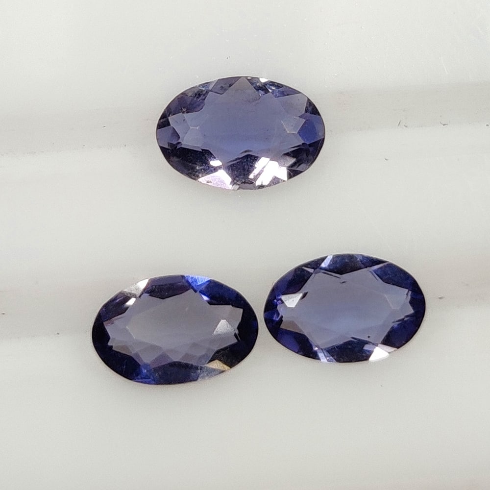0.77 Ct Natural Deep Violet Iolite Oval Cut Set (1 of 3)