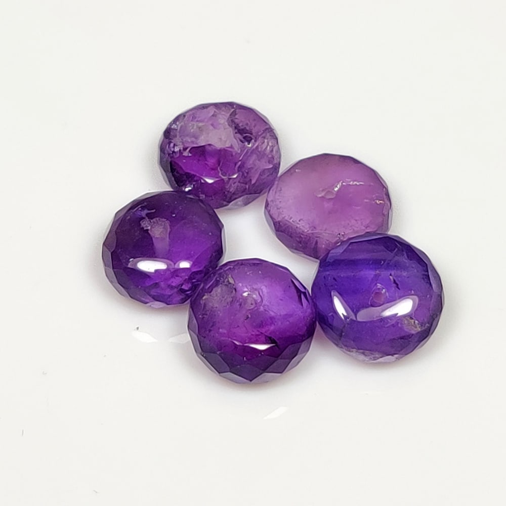 12.10 Ct Natural Purple Amethyst Round Beads (1 of 2)