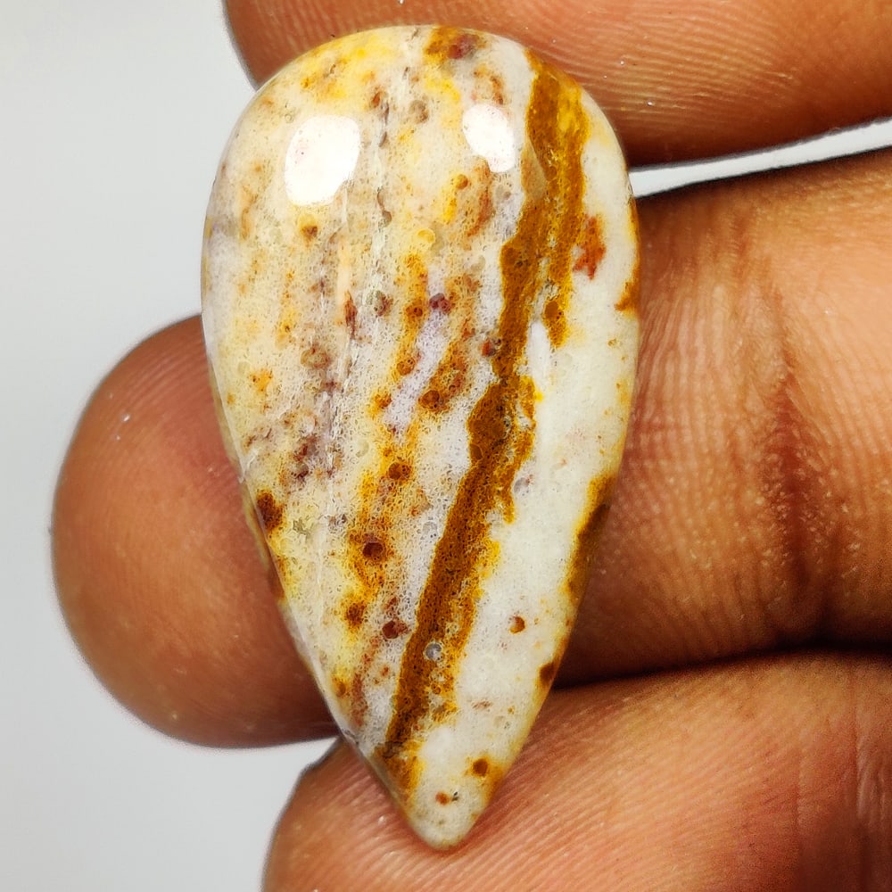 14.11 Ct Natural Jasper Quartz Pear Cab (1 of 2)