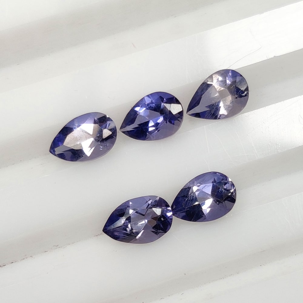 1.52 Ct Natural Iolite Pear Cut Set (1 of 3)