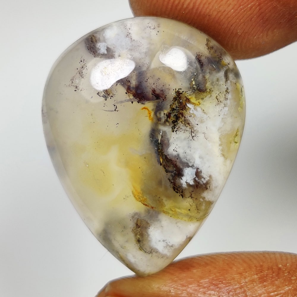 25.92 Ct Natural Dendrite Agate Pear Cab (1 of 2)