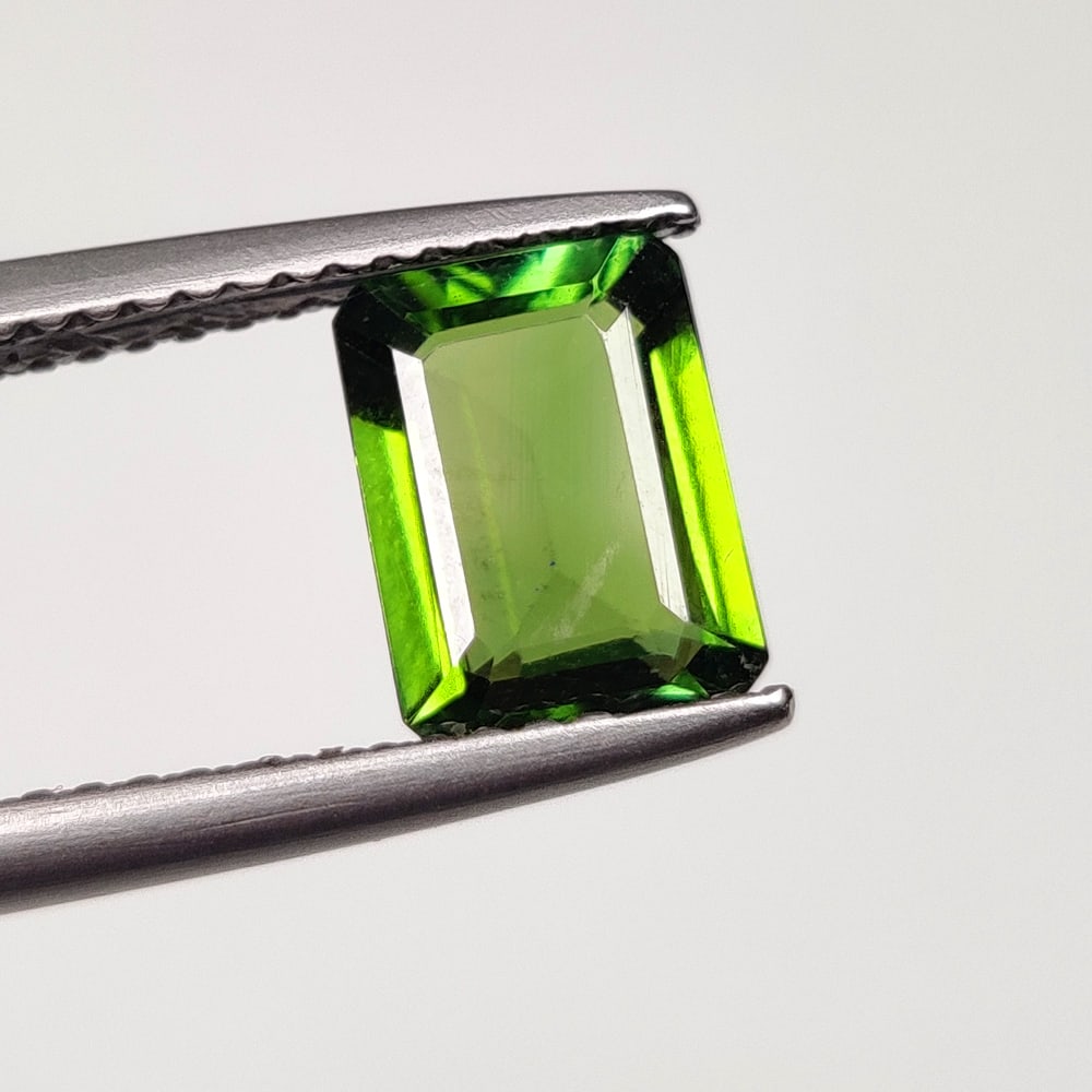 1.45 Ct Natural Green Tourmaline Octagon Cut: Weight - 1.45 Ct / Size - 8.30 x 6.20 x 3.40 mm / Shape - Octagon Cut / Color - Green / Clarity - VVS / Origin - Mozambique / Treatment - None