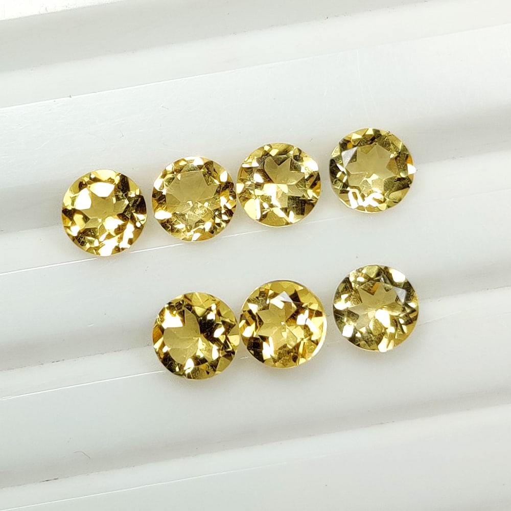 3.40 Ct Natural Yellow Citrine Round Cut Set (1 of 2)