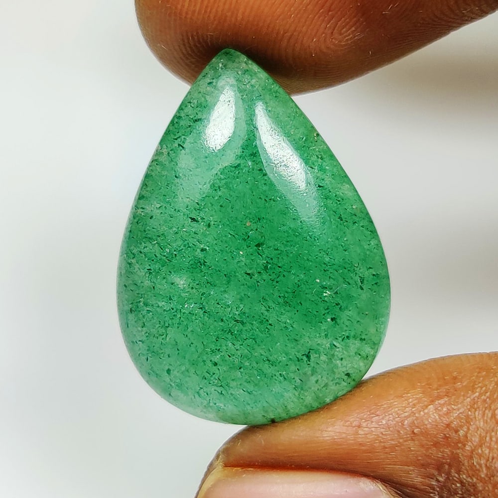 26.32 Ct Natural Green Aventurine Pear Cab (1 of 2)