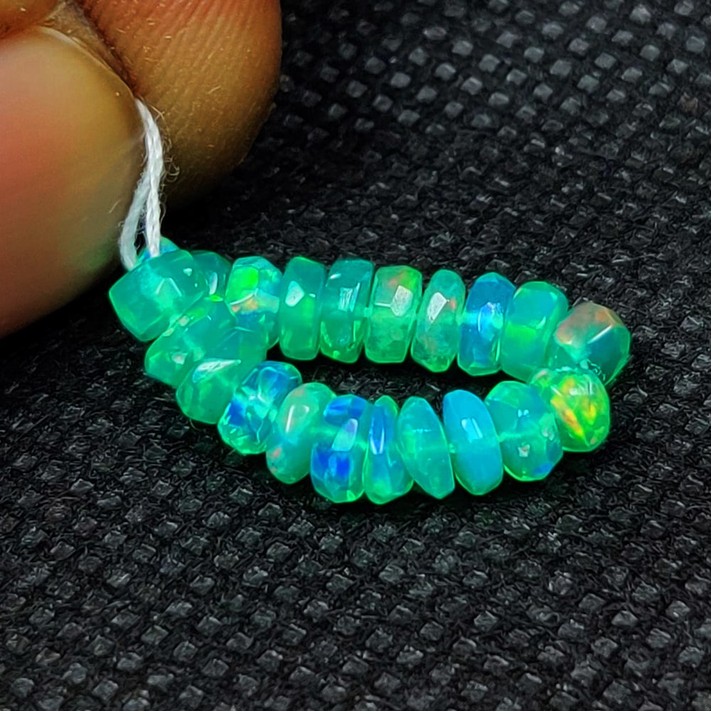 2.81 Ct Natural Green Fire Opal Drilled Beads (1 of 2)