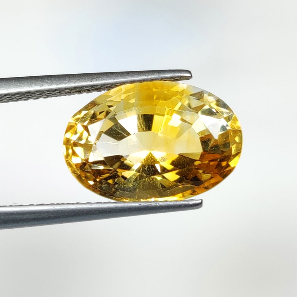 7.21 Ct Natural Yellow Citrine Oval Step Cut (1 of 2)