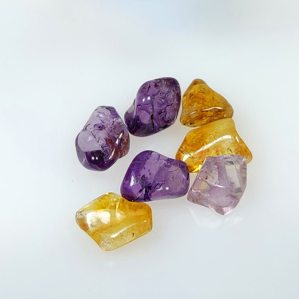 9.75 Ct Natural Purple Amethyst & Citrine Unshaped Beads (1 of 2)