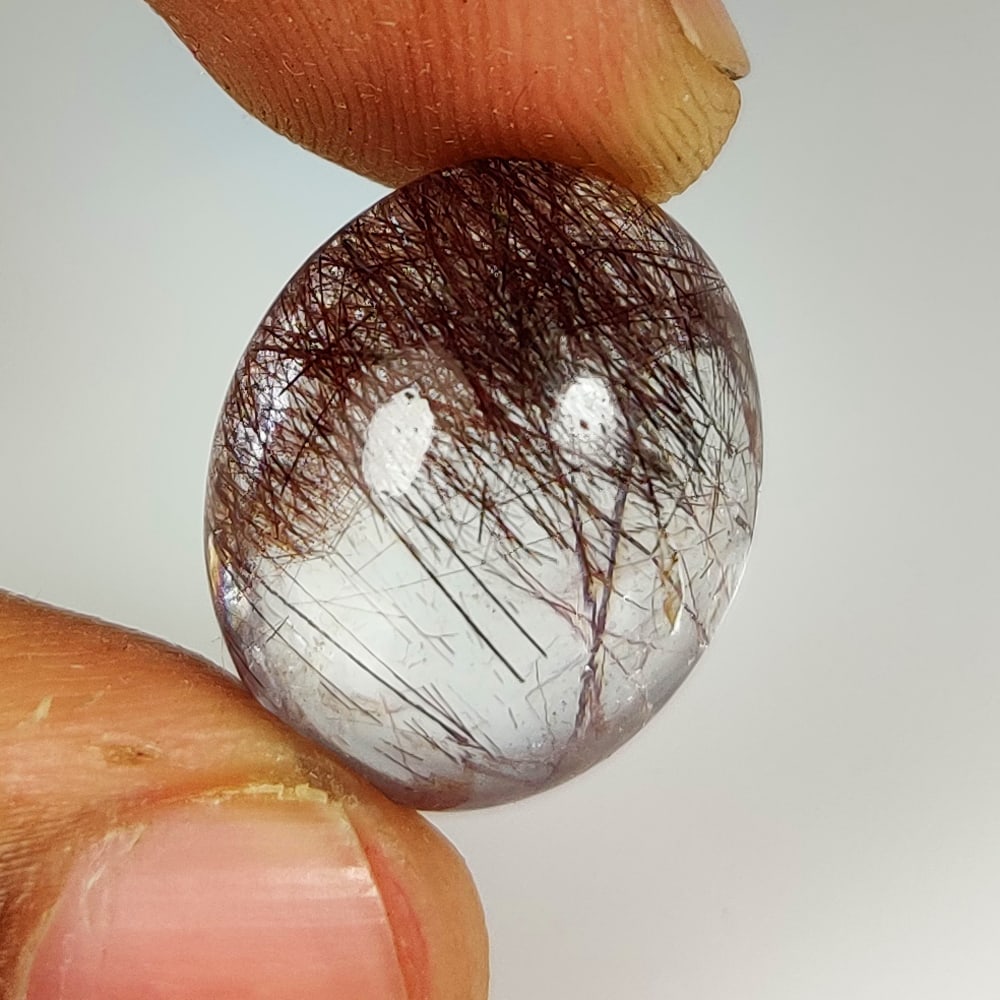19.74 Ct Natural Brown Rutile Quartz Oval Cab (1 of 2)