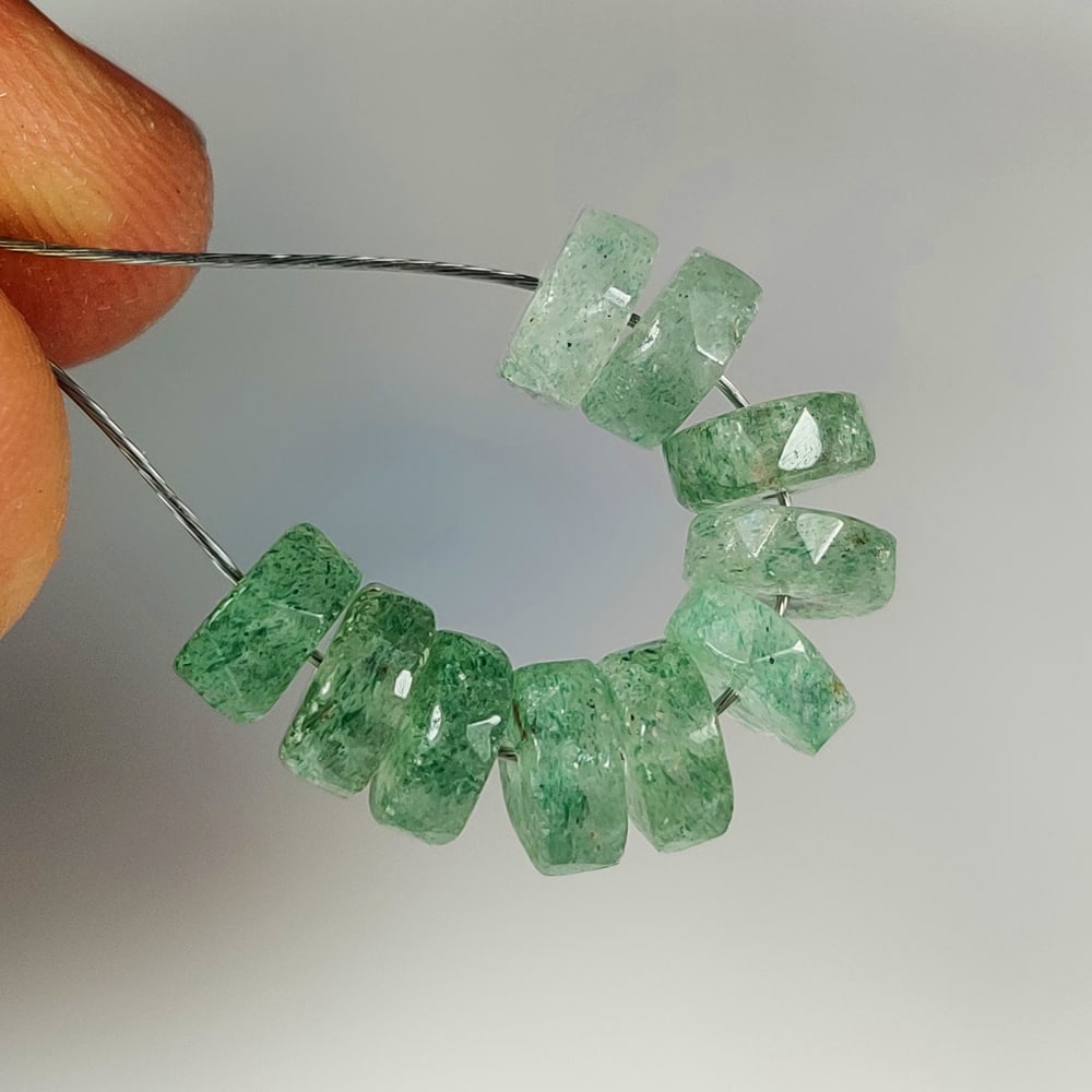 11.61 Ct Natural Green Aventurine Round Beads (1 of 2)