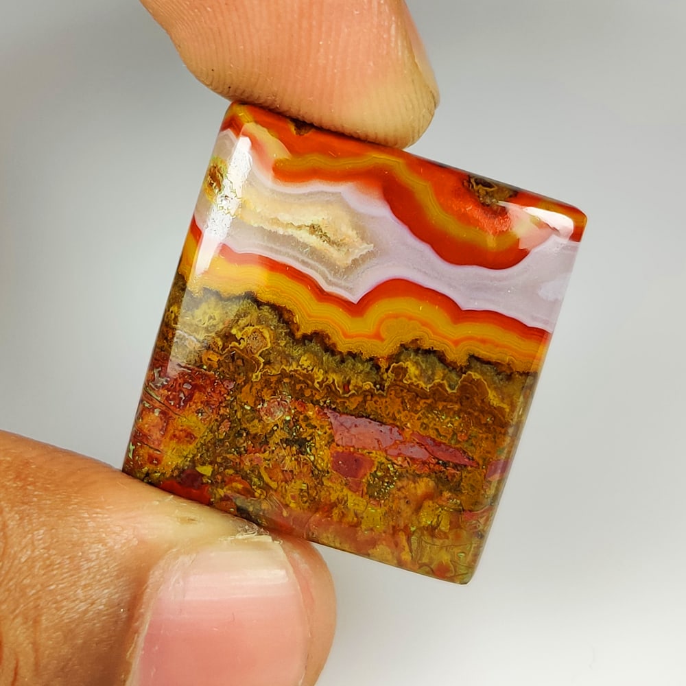 37.72 Ct Natural Crazy Lace Agate Square Cab (1 of 2)