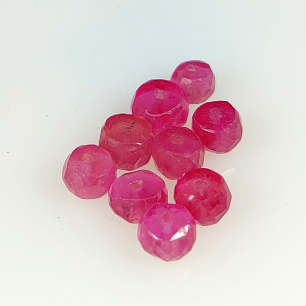 6.64 Ct Natural Red Ruby Round Drilled Beads (1 of 2)