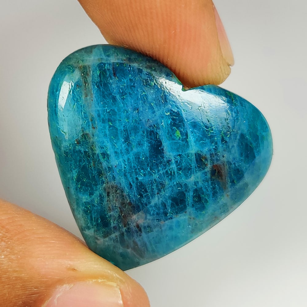 37.88 Natural Blue Amazonite Heart Cab (1 of 2)