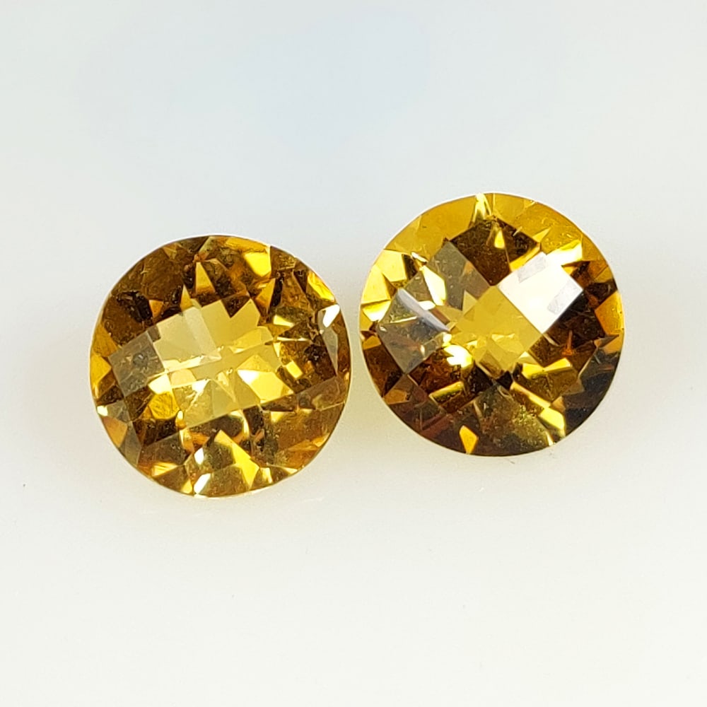 5.98 Ct Natural Yellow Citrine Round Pair (1 of 2)
