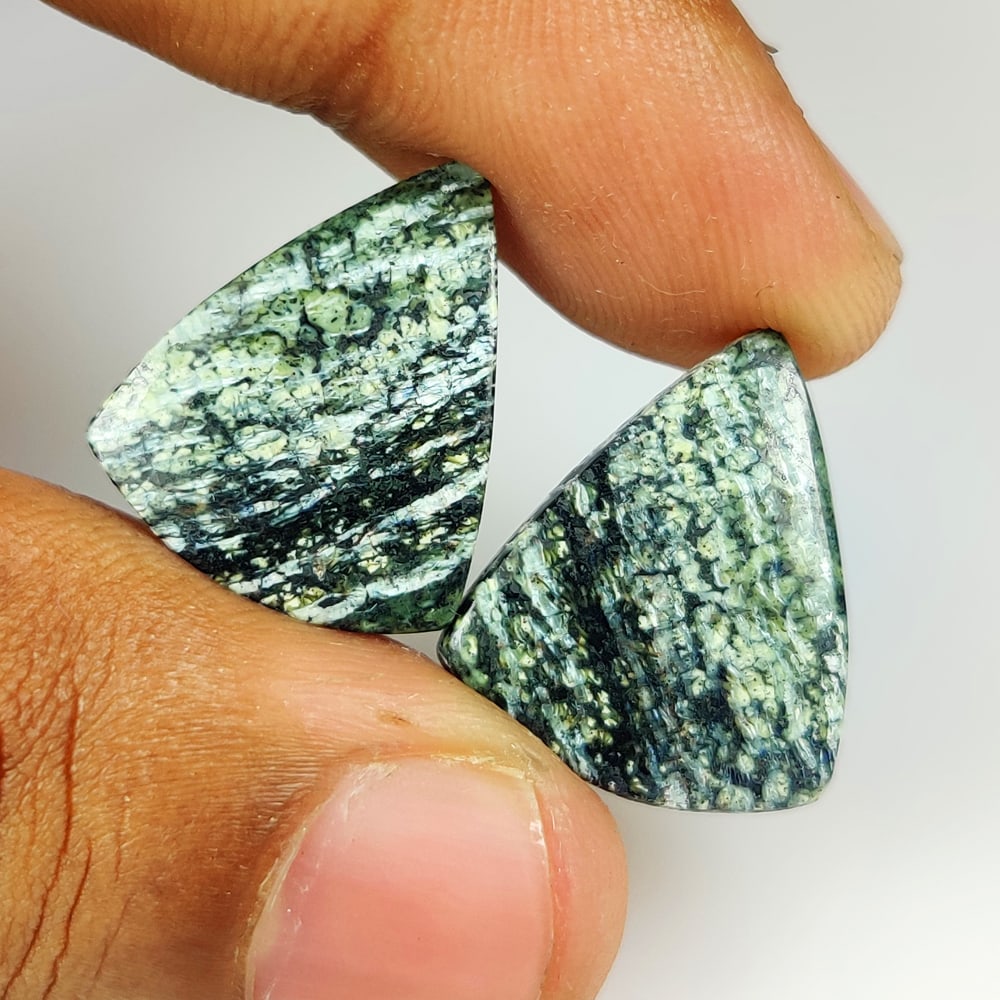 20.95 Ct Natural Nephrite Jade Fancy Cab Pair (1 of 2)