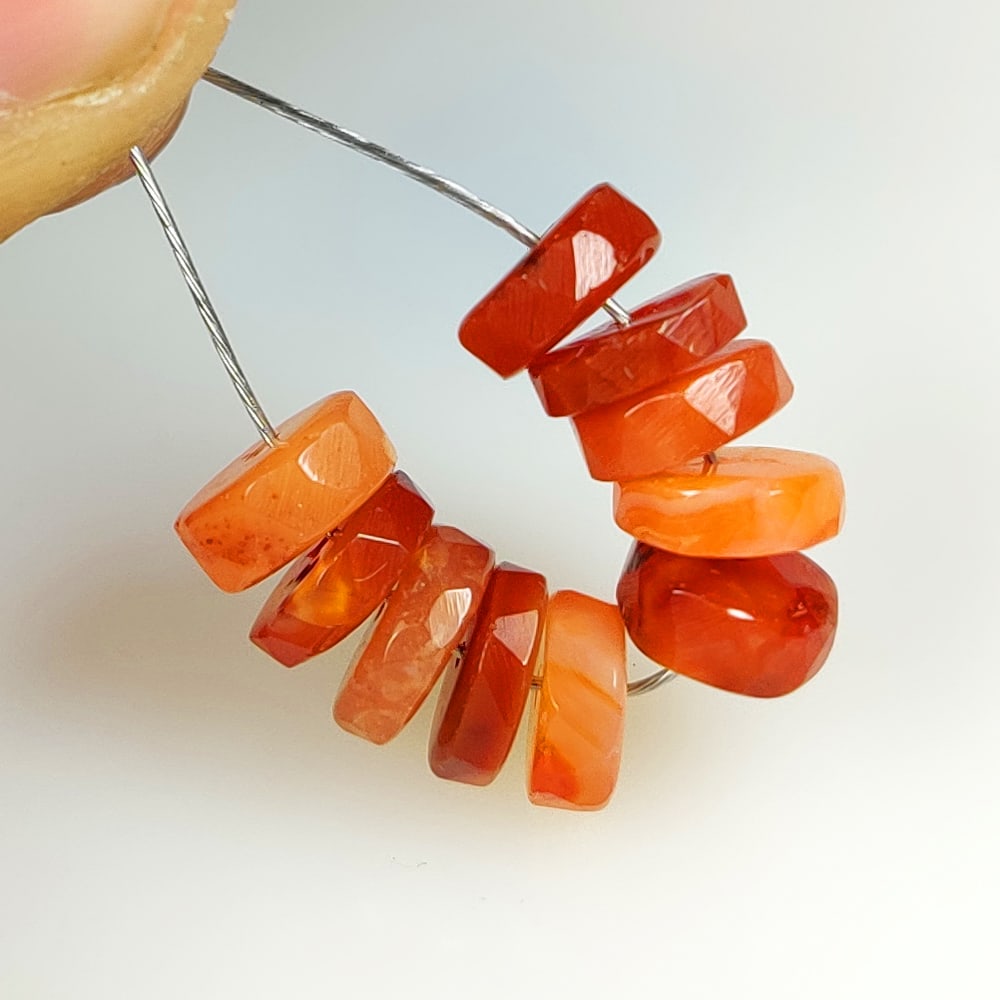 11.73 Ct Natural Orange Carnelian Round Cut Beads: Weight - 11.73 Ct / Dimensions - 6.80 - 7.40 mm / 10 Pc's / Shape & Cut - Round Cut Beads / Transparency - Semi - Opaque / Origin - Brazil