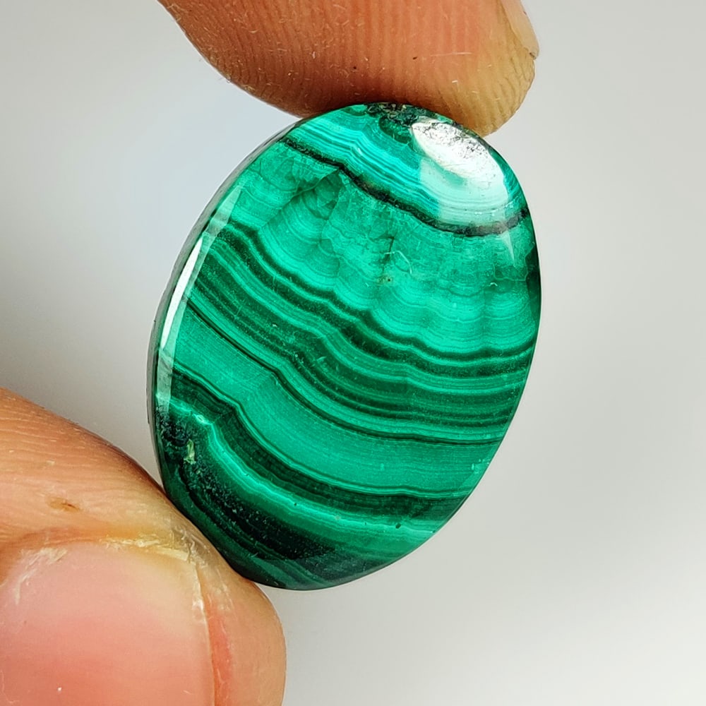 28.74 Ct Natural Green Malachite Oval Cab (1 of 2)