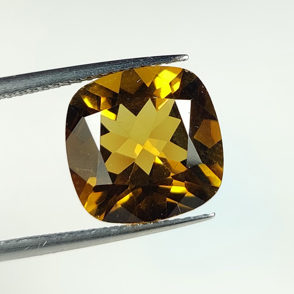 6.13 Ct Natural Honey Quartz Cushion Cut (1 of 2)
