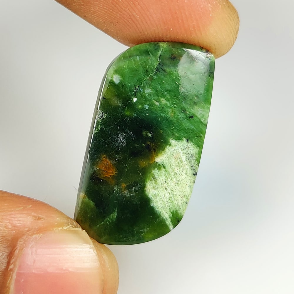 17.63 Ct Natural Green Serpentine Fancy Cab (1 of 2)