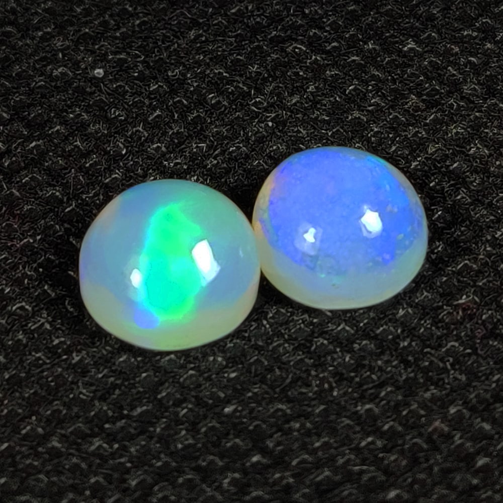 2.97 Ct Natural Multi-Color Welo Opal Round Cab Pair (1 of 2)