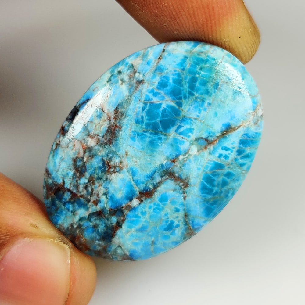 54.73 Ct Natural Blue Larimar Oval Cab (1 of 2)