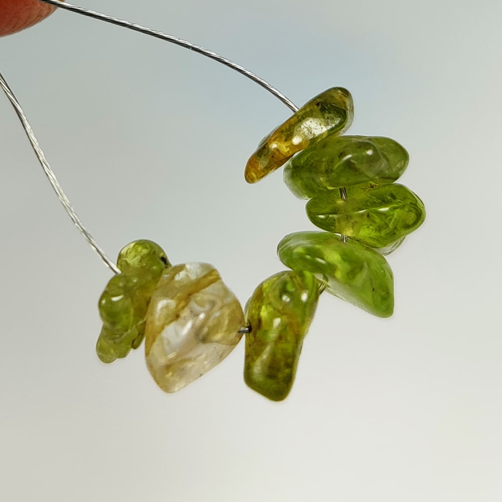 6.51 Ct Natural Green Peridot Unshape Beads (1 of 2)