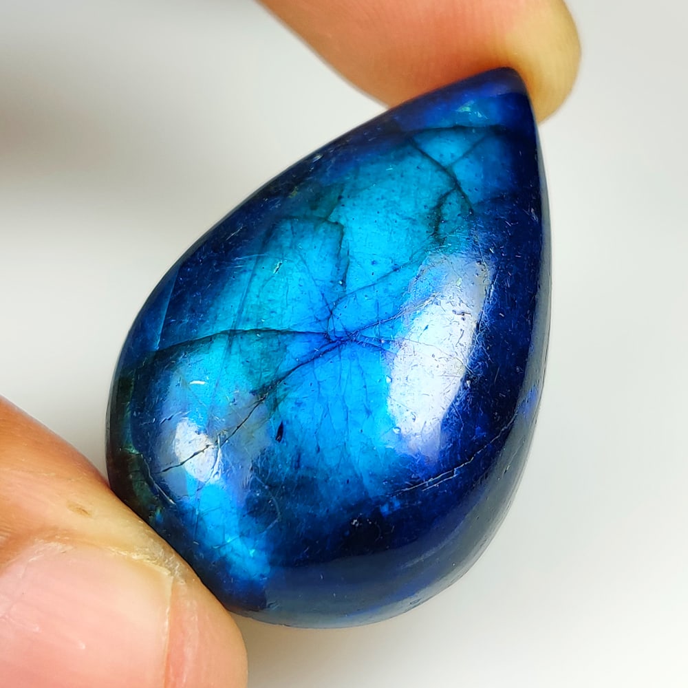 52.00 Ct Natural Top Flashing Labradorite Pear Cab (1 of 2)