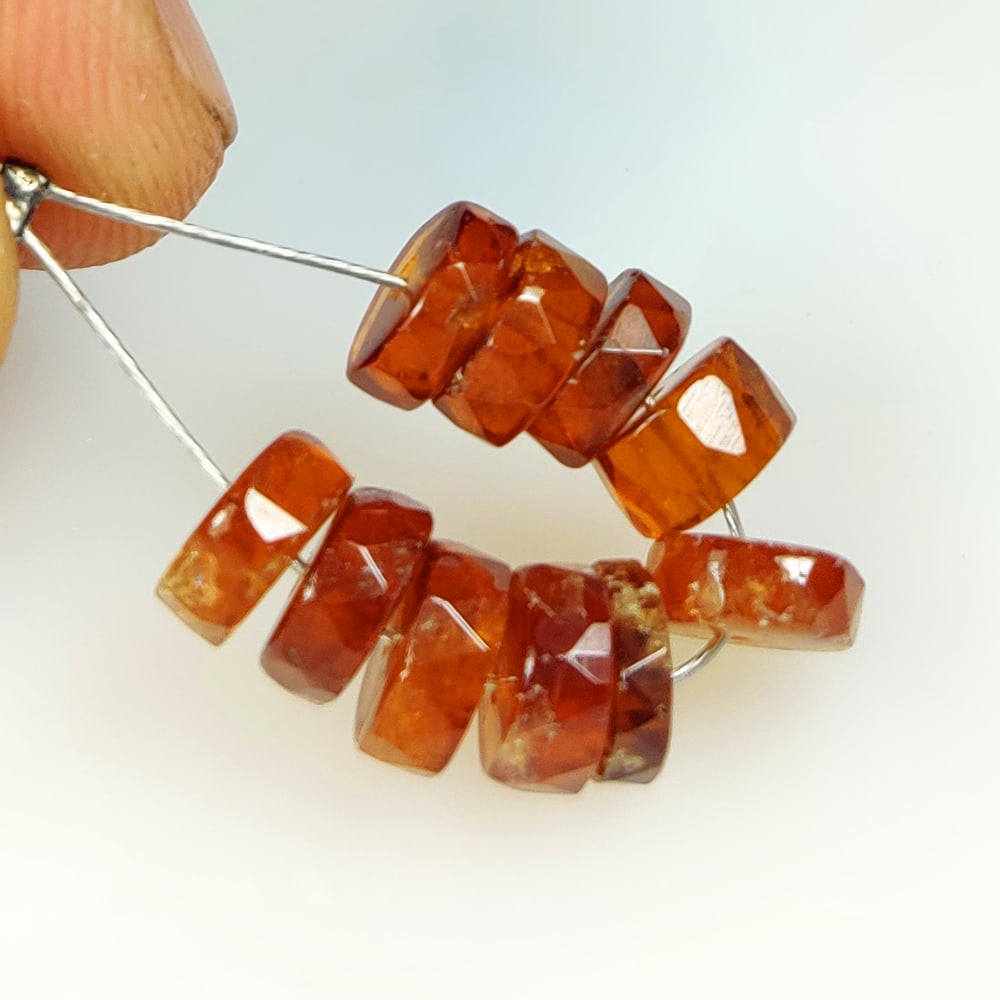 16.46 Ct Natural Orange Hessonite Garnet Round Beads: Weight - 16.46 Ct / Dimensions - 6.30 - 6.80 mm / 10 Pc's / Shape - Round Beads / Clarity - SI / Origin - Nigeria / Treatment - None