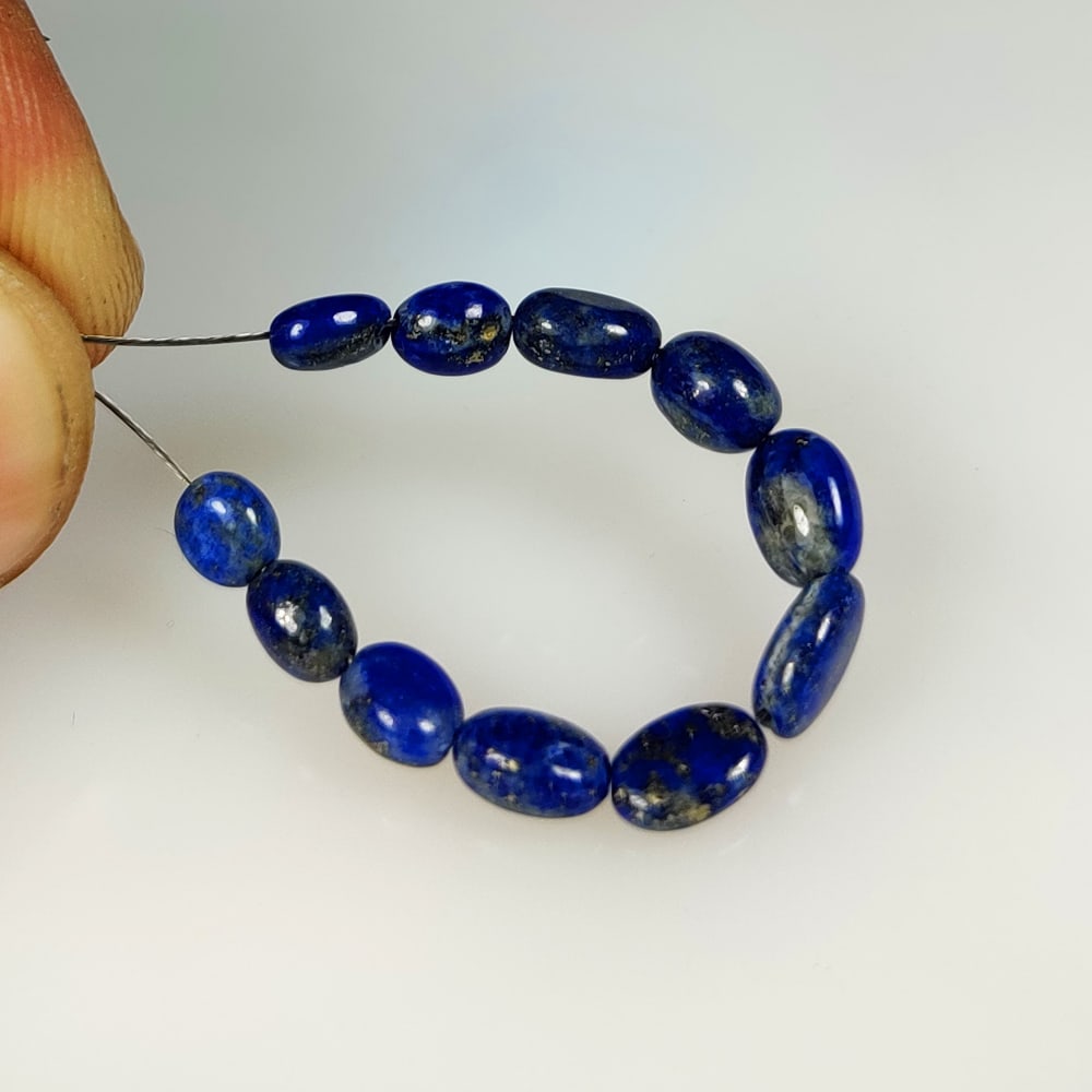 7.68 Ct Natural Blue Lapis Lazuli Dumble Beads (1 of 2)