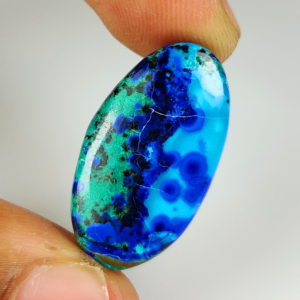 16.67 Ct Natural Azur-Malachite Oval cab (1 of 2)
