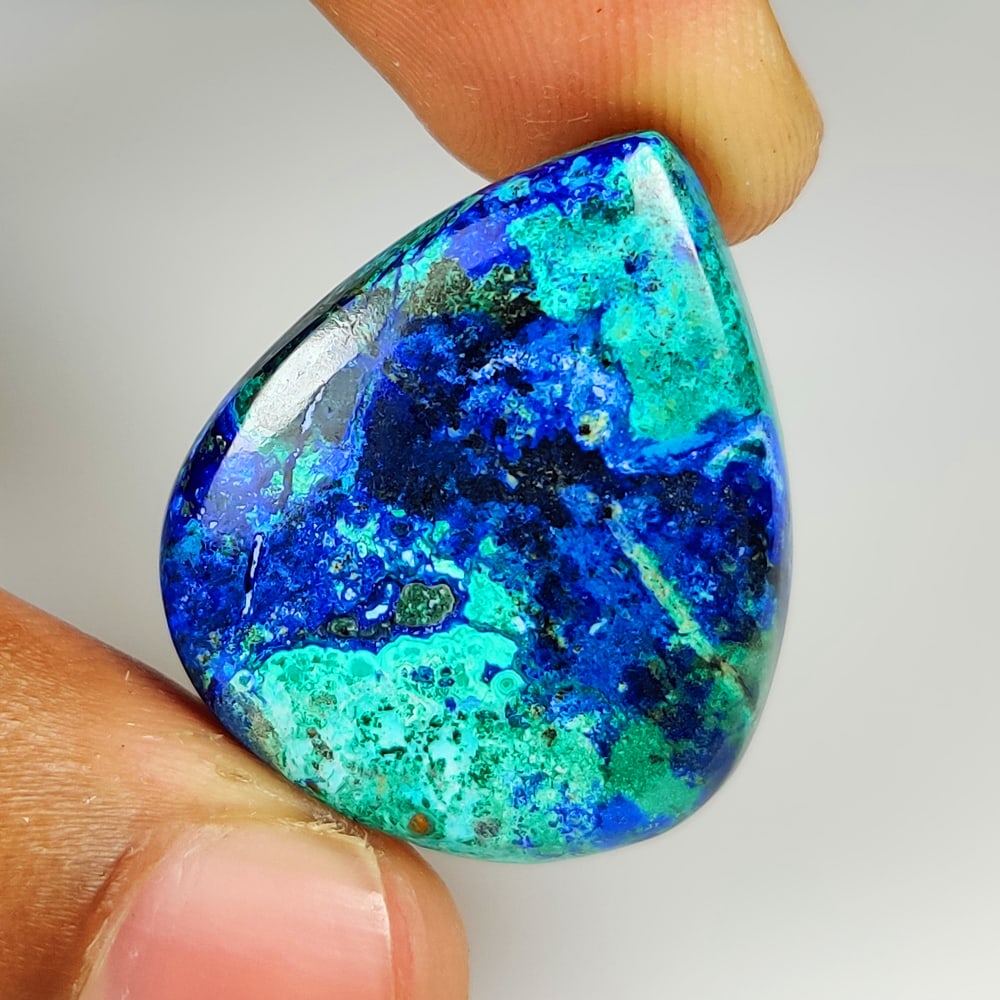 39.33 Ct Natural Tibetian Turquoise Pear Cab (1 of 2)