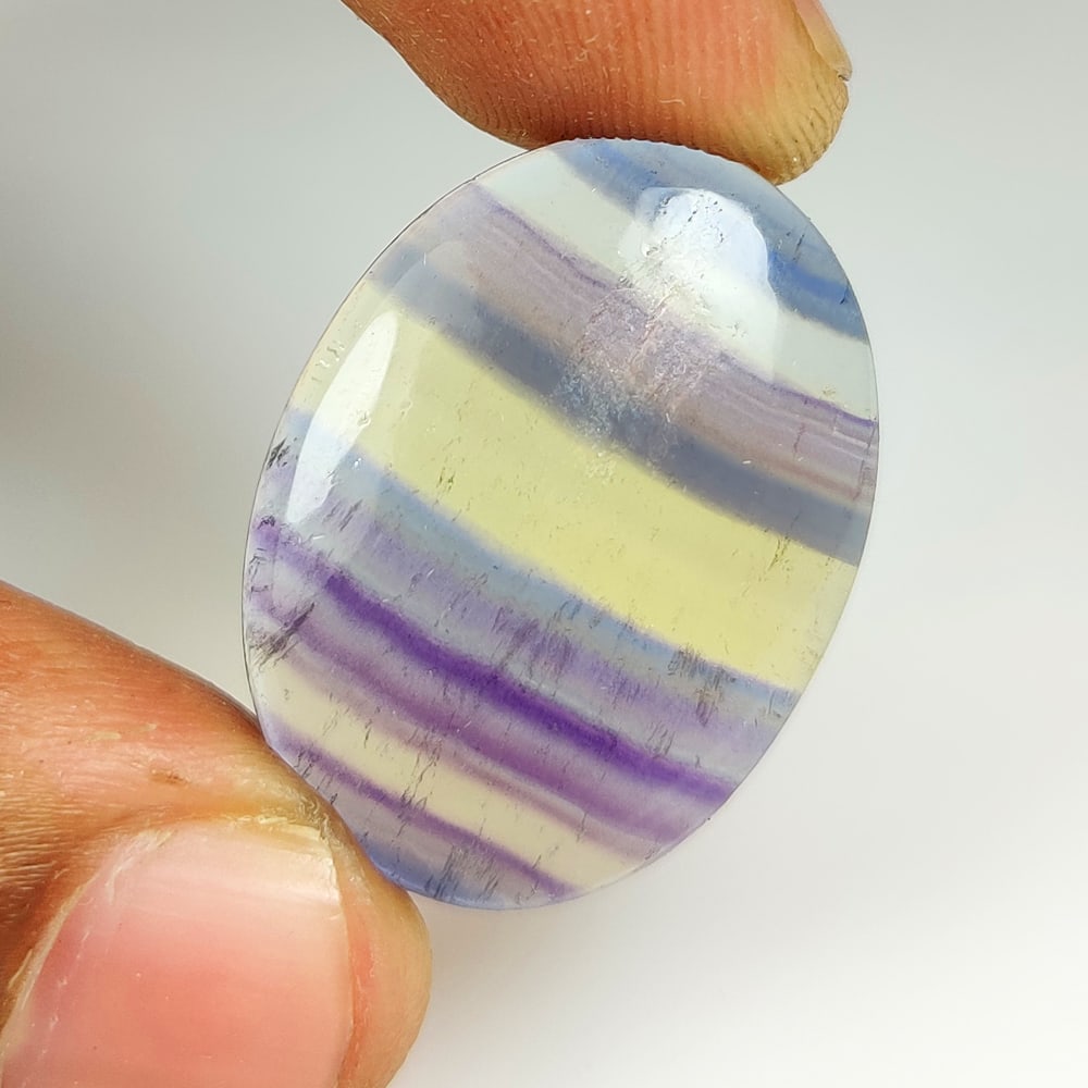28.57 Ct Natural Multi-Color Fluorite Oval Cab (1 of 2)