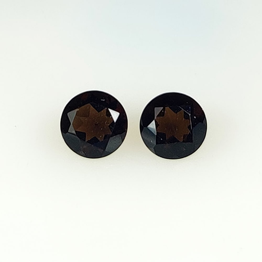 1.39 Ct Natural Choco Smoky Quartz Round Cut Pair: Weight - 1.39 Ct / Dimensions - 6.00 x 6.00 x 3.80 mm / 2 Pc's / Top Class Quality / Round Cut / Origin - India / Treatment - None