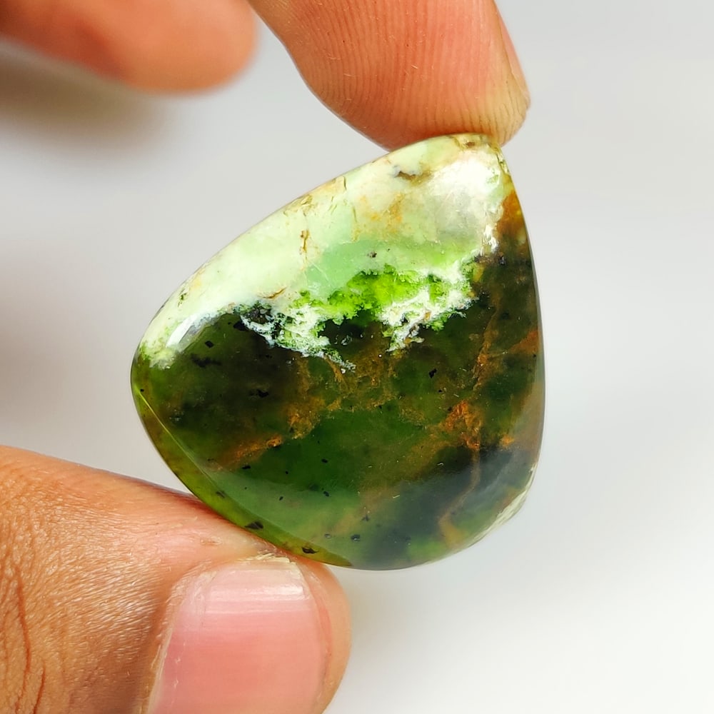 31.64 Ct Natural Chrome-Chalcedony Pear Cab (1 of 2)