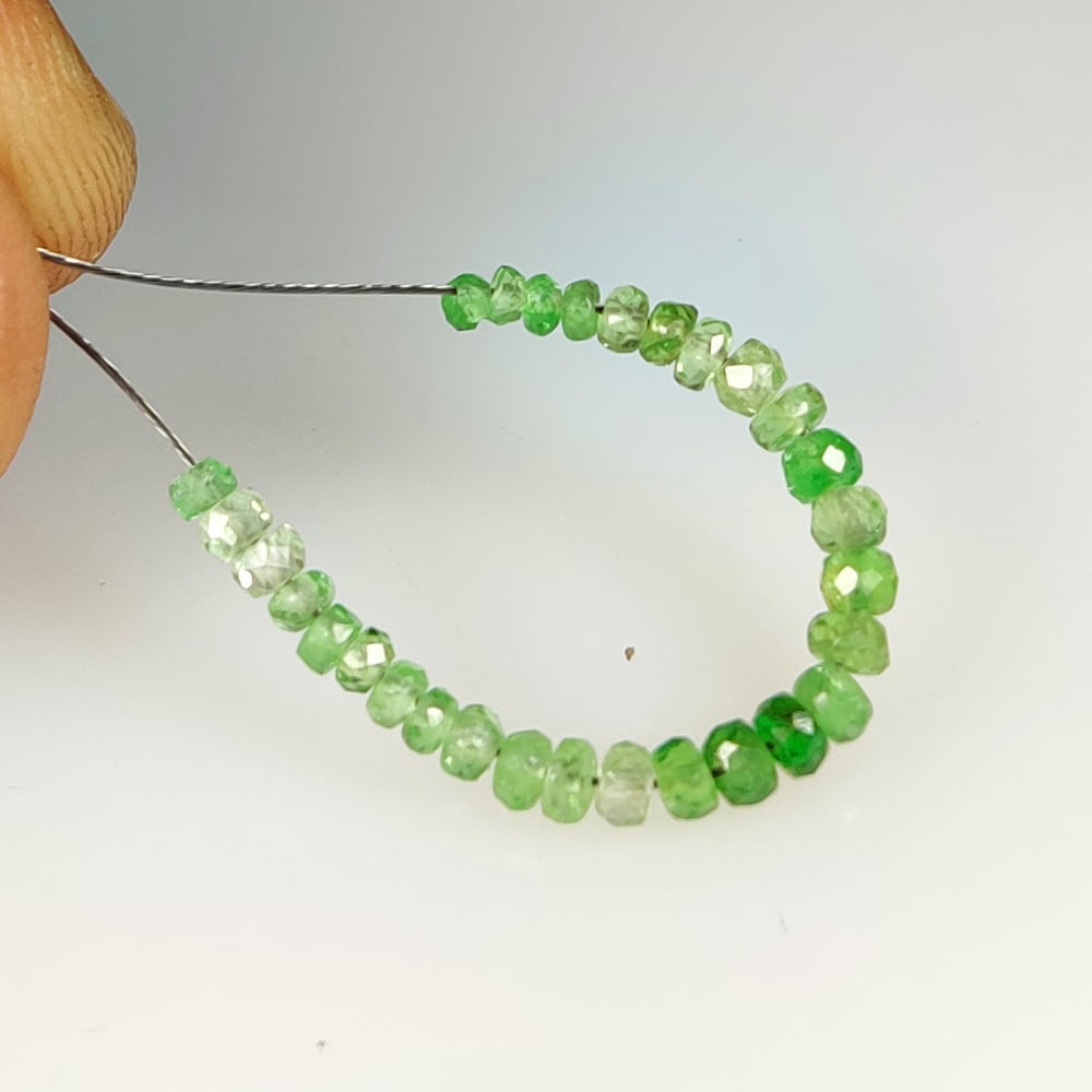 3.06 Ct Natural Tsavorite Garnet Round Beads (1 of 2)