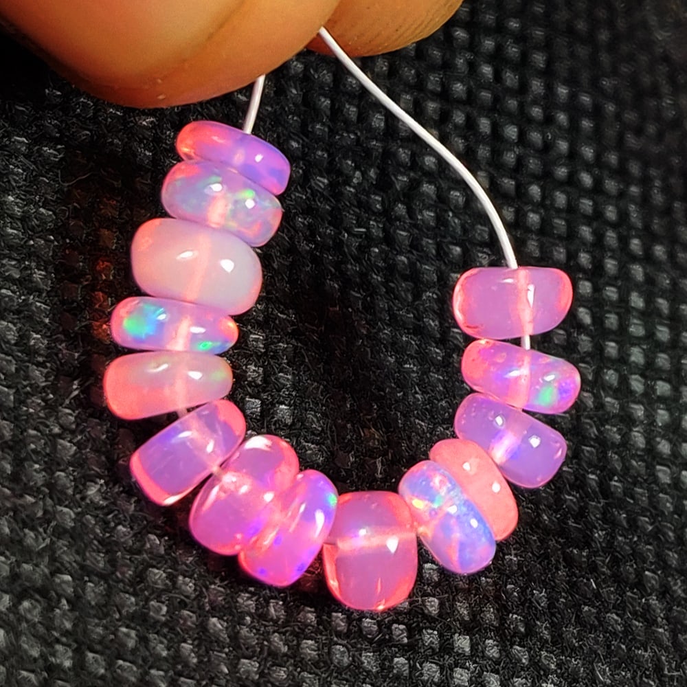 3.72 Ct Natural Pink Fire Opal Drilled Beads (1 of 2)