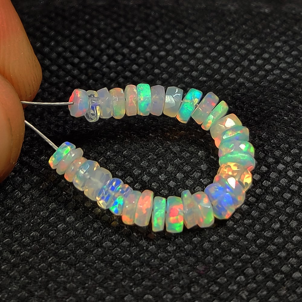 3.81 Ct Natural Multicolor Fire Opal Faceted Beads (1 of 2)