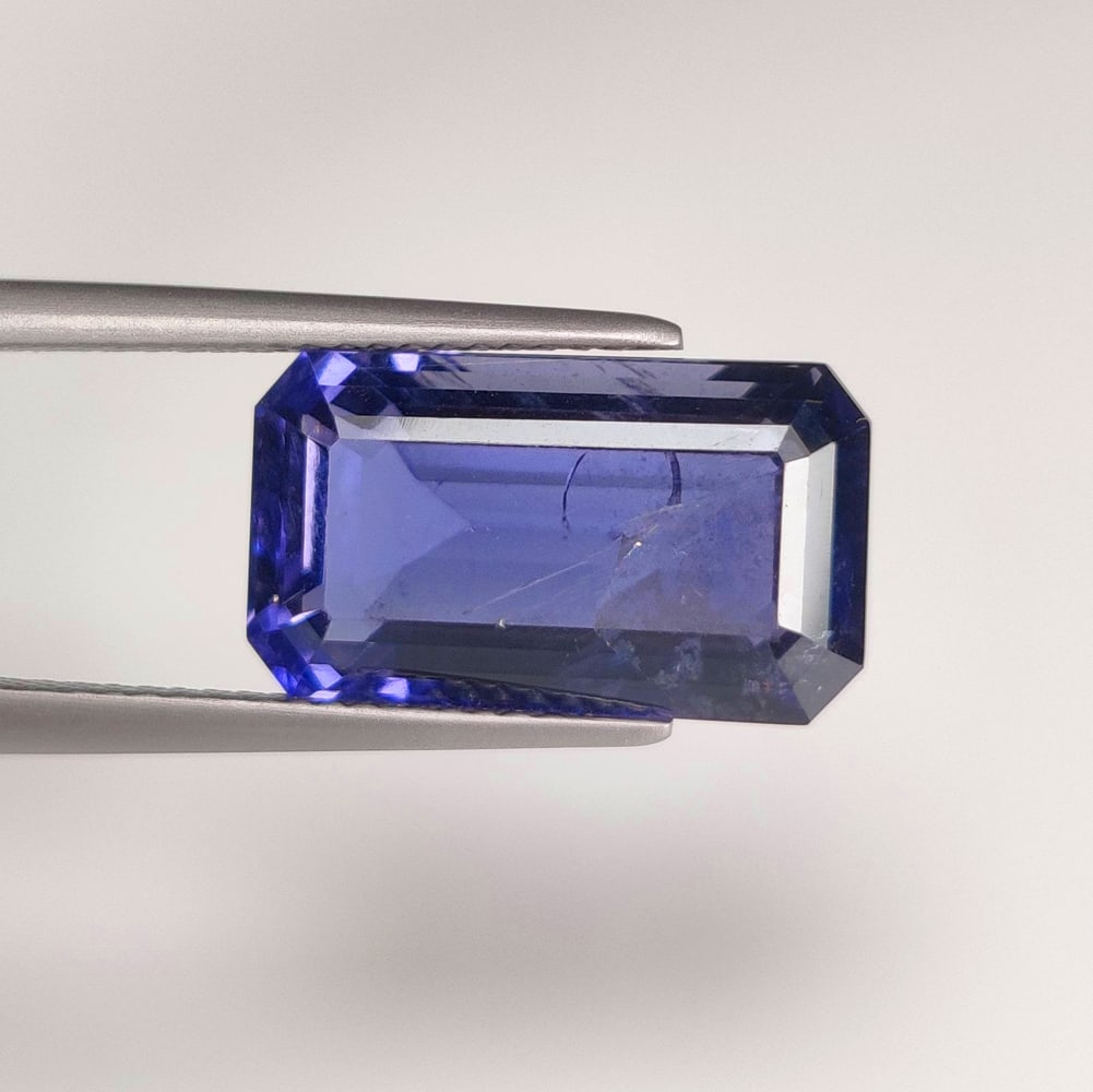 7.41 Ct Natural Deep Blue Iolite Octagon Cut (1 of 2)