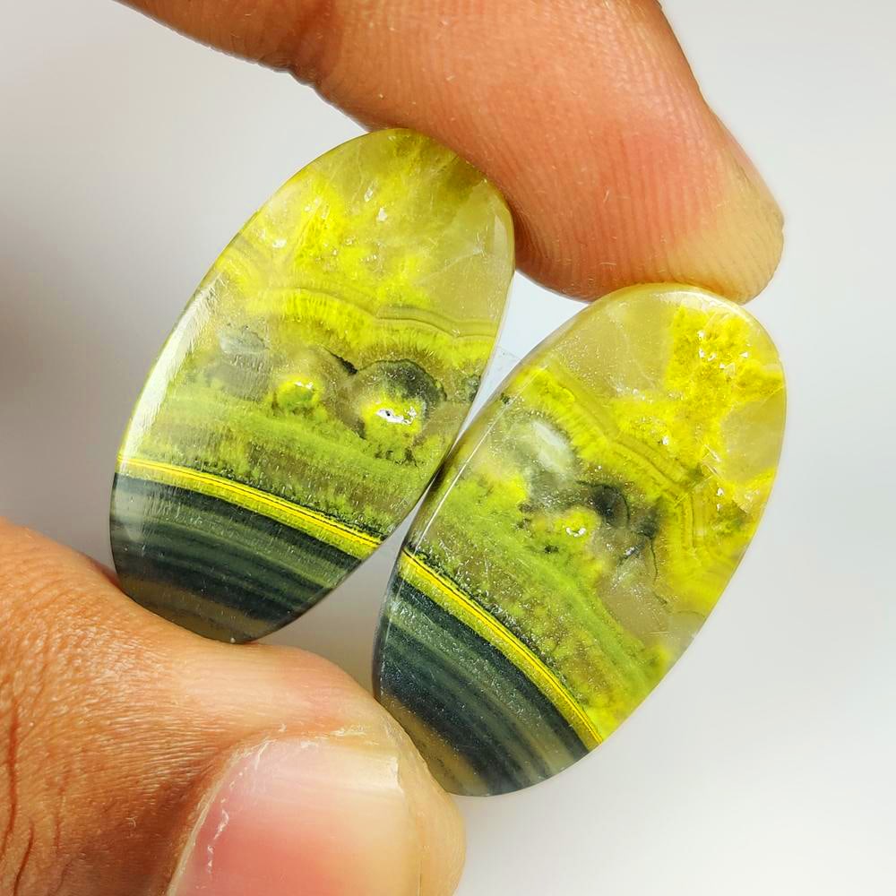 40.00 Ct Natural Bumblebee Jasper Oval Cab Pair (1 of 2)